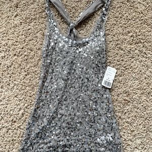 Forever 21 charcoal/silver sequined tank top never worn